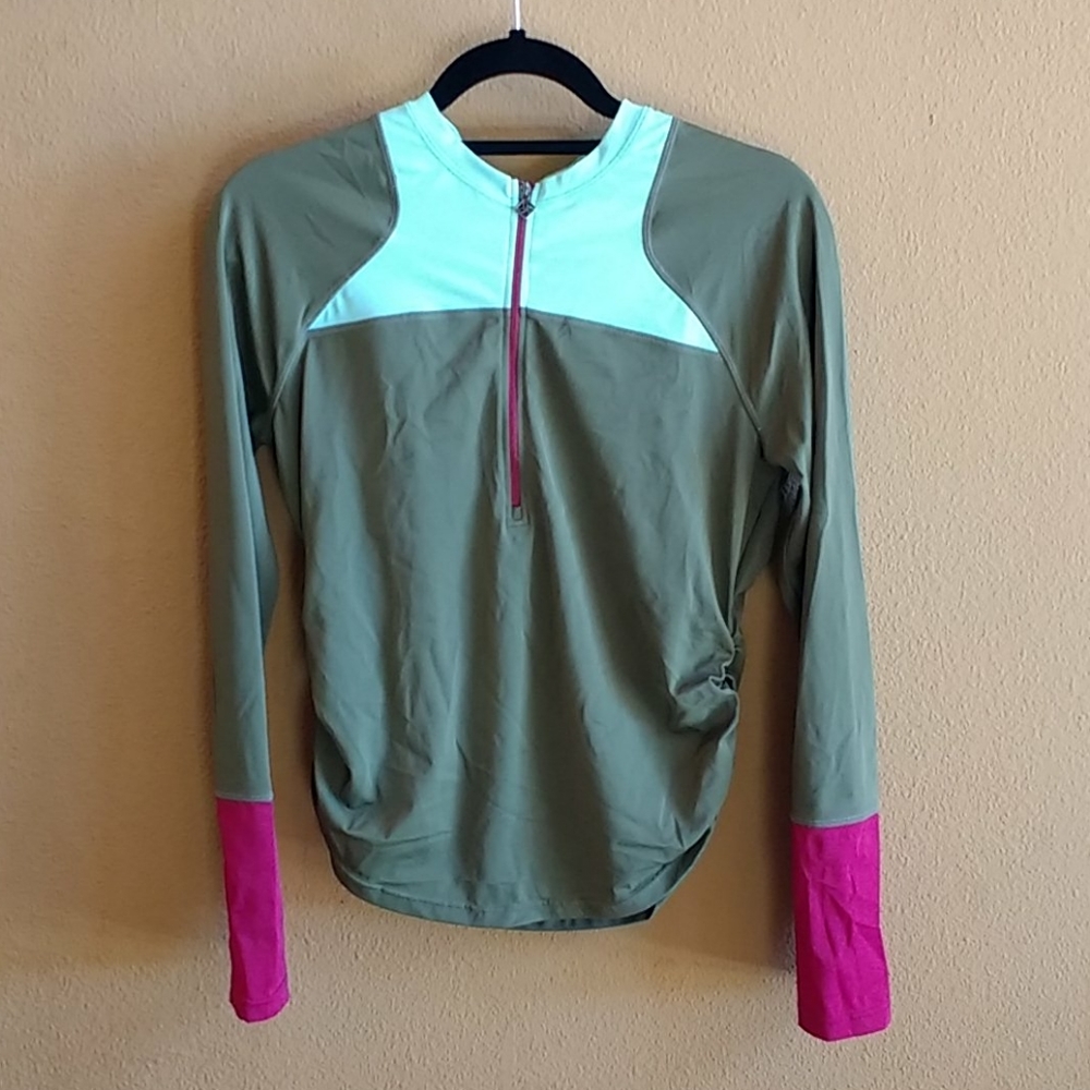 Prana Rash guard Medium green & pink